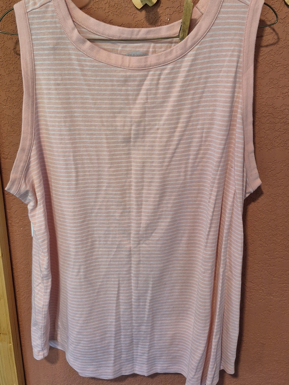 Old Navy Light Pink and White Striped Tank Top